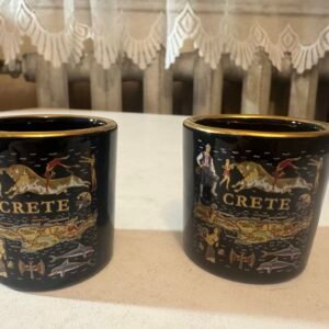 Para ceramicznych kubeczków pamiątkowych „CRETE” – Kreta, Grecja