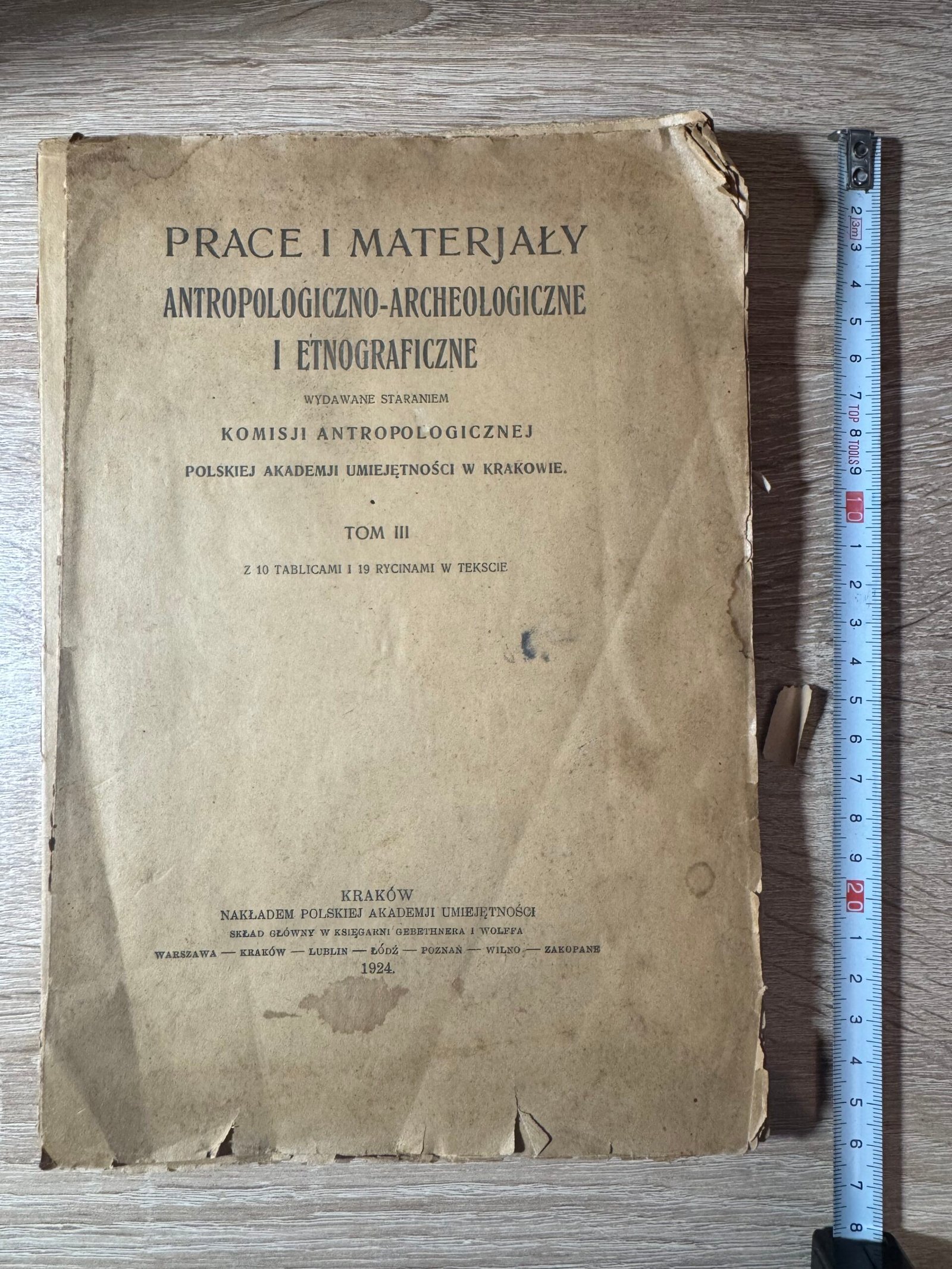 Prace i Materjały Antropologiczno-Archeologiczne i Etnograficzne – Tom III – PAU, Kraków 1924